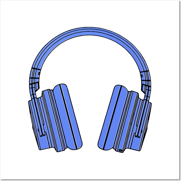 Blue headphones Wall Art by Deias Designs